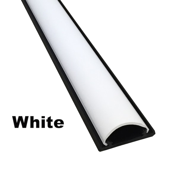 Cable Protector, 5/8 in H, 36 in L, 2-3/8 in W, 1 Channel, PVC, White